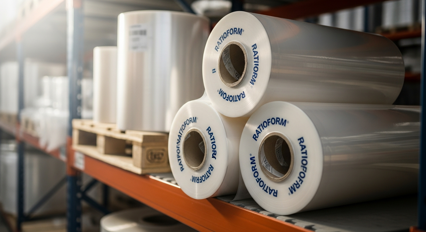 Ratioform tubular film packaging roll with industrial-grade PE/LDPE material specifications