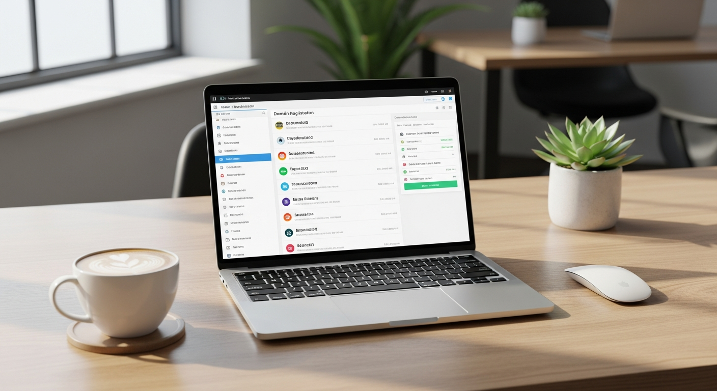 Register.it domain registration platform dashboard showing WordPress hosting, AI Site Assistant, and professional email integration features