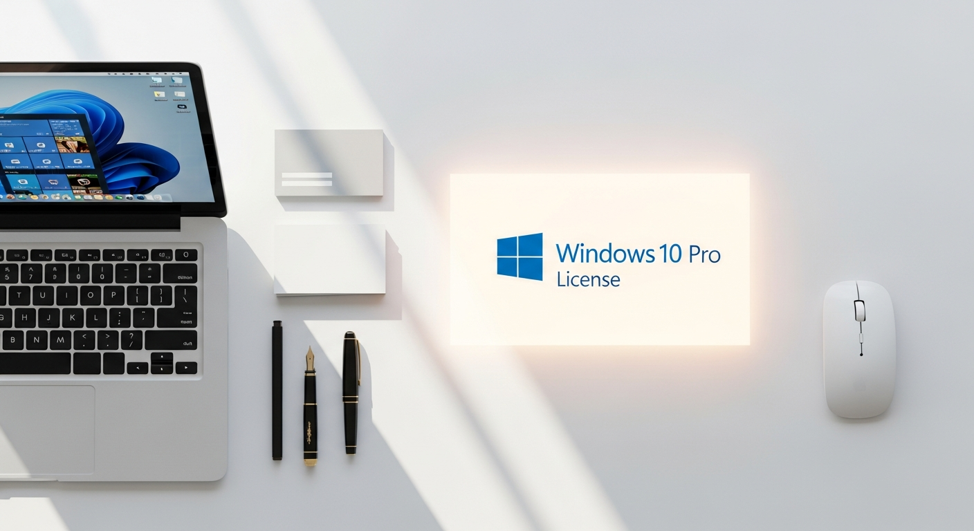 Windows 10 Pro lifetime license digital activation on professional computer workstation