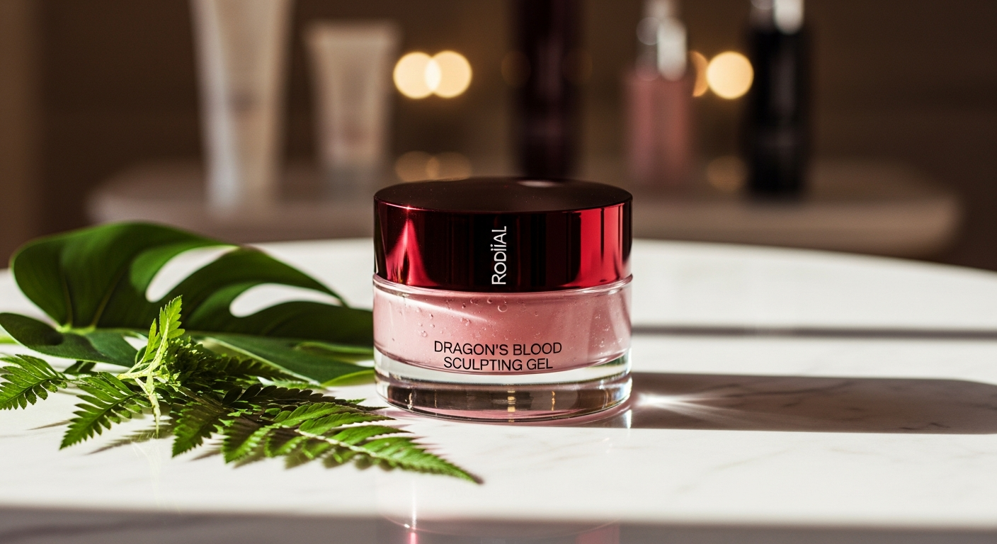 Rodial Dragon's Blood Sculpting Gel bottle with dragon's blood extract ingredient showcase
