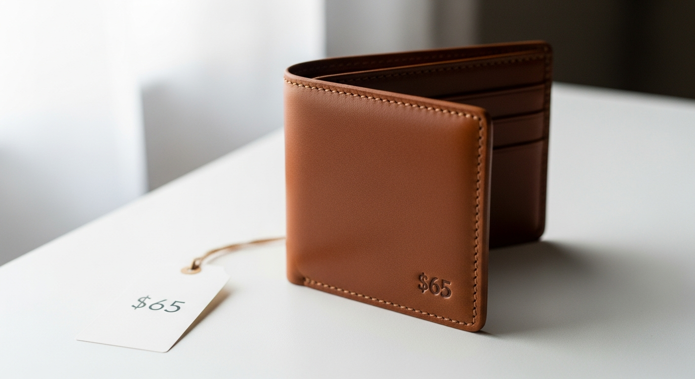 Rogue Industries American Bison leather front pocket wallet displayed on wooden surface