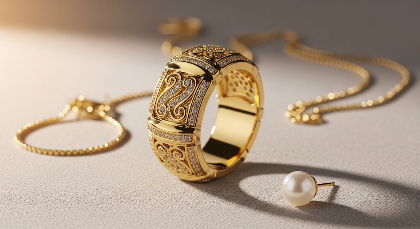SONIA HOU Rich Thick Cigar Band Ring in gold vermeil, rose gold, and sterling silver displayed on white background