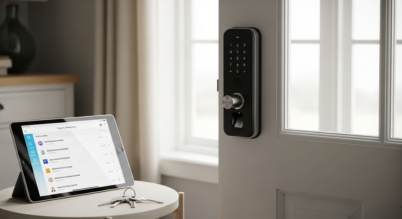 Securaki Smart Lock Bundle keyless entry system with digital keypad and Bluetooth key fob for rental properties