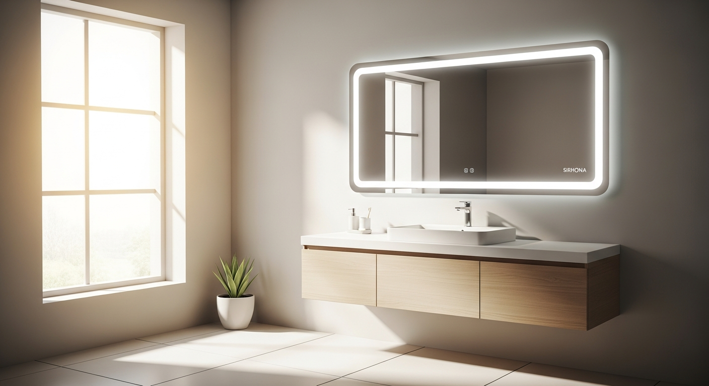 SIRHONA LED Bathroom Mirror: Anti-Fog Solution