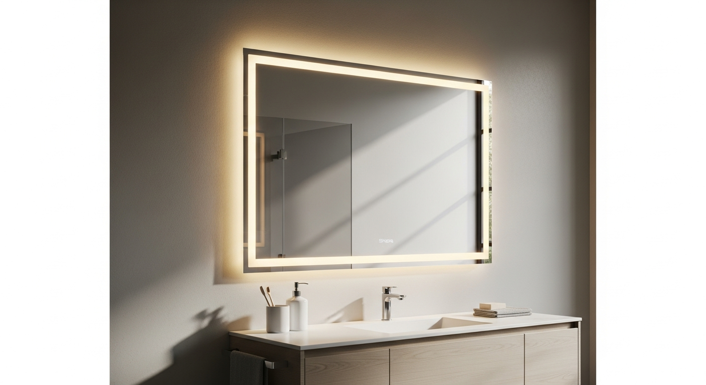 Sirhona LED bathroom mirror with integrated lighting and anti-fog technology