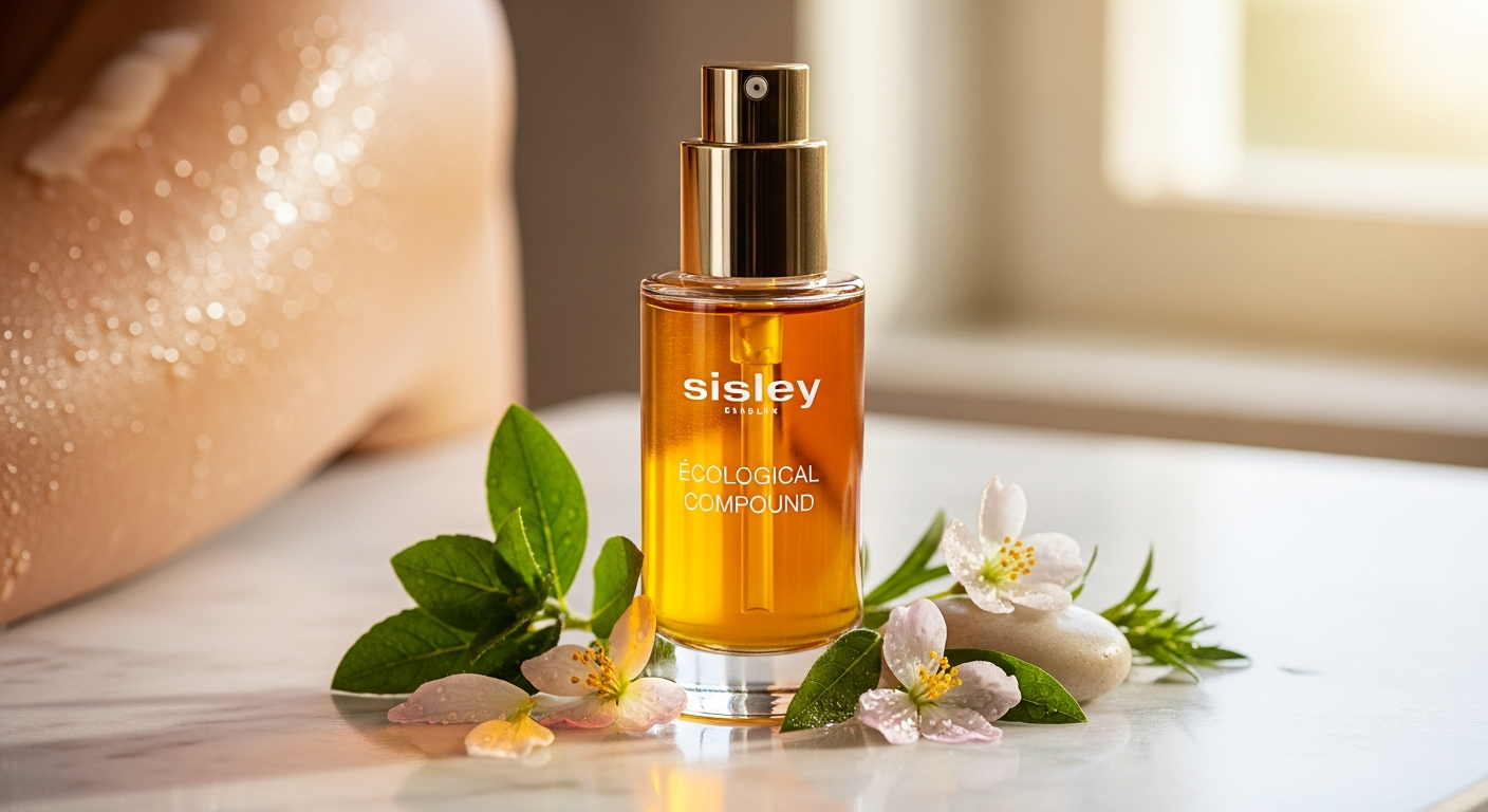 Sisley Ecological Compound Advanced Formula luxury serum bottle with botanical ingredients