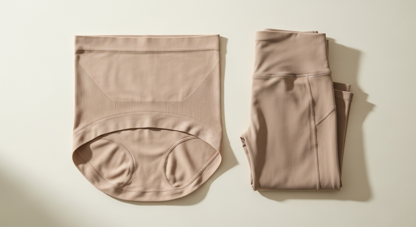 The Original Leggings Liner product displayed on organic cotton fabric background