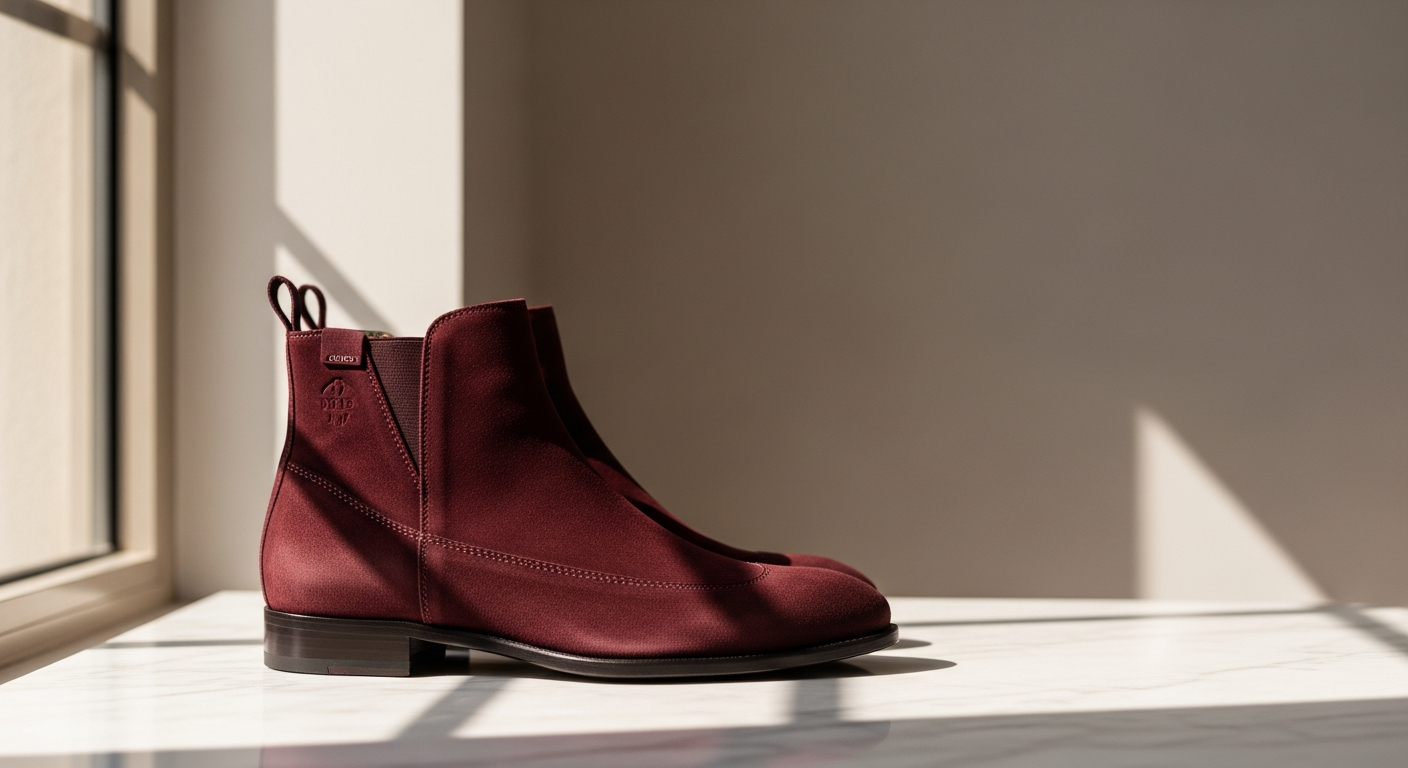 Kudetà Burgundy Suede Ankle Boots: Italian