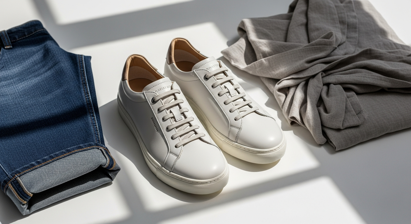 Spatarella 2Star Leather Sneakers in soft Italian leather with iconic side logo