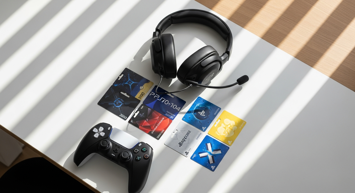 PlayStation Store digital gift card codes displayed on a gaming console screen