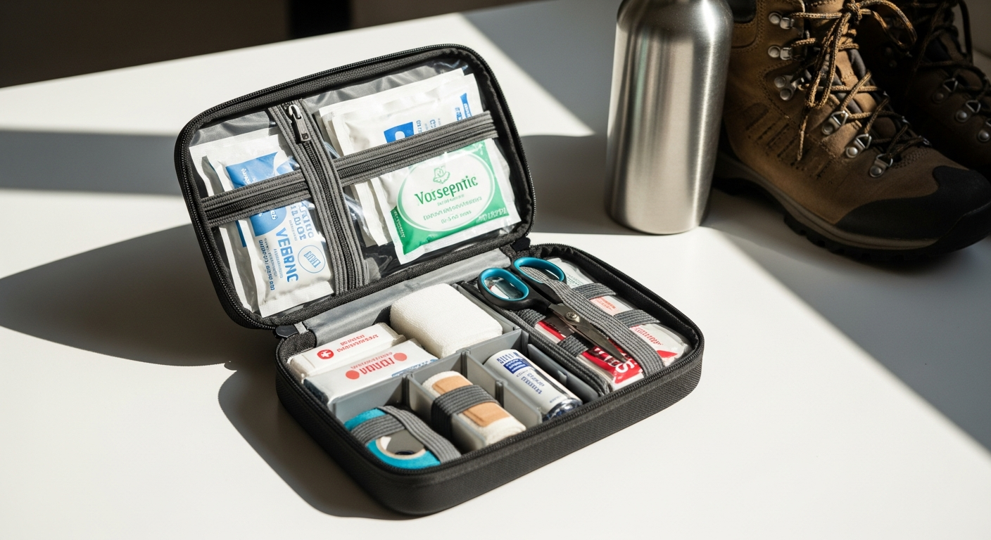 SurviveX Large First Aid Kit with organized compartments and medical supplies displayed