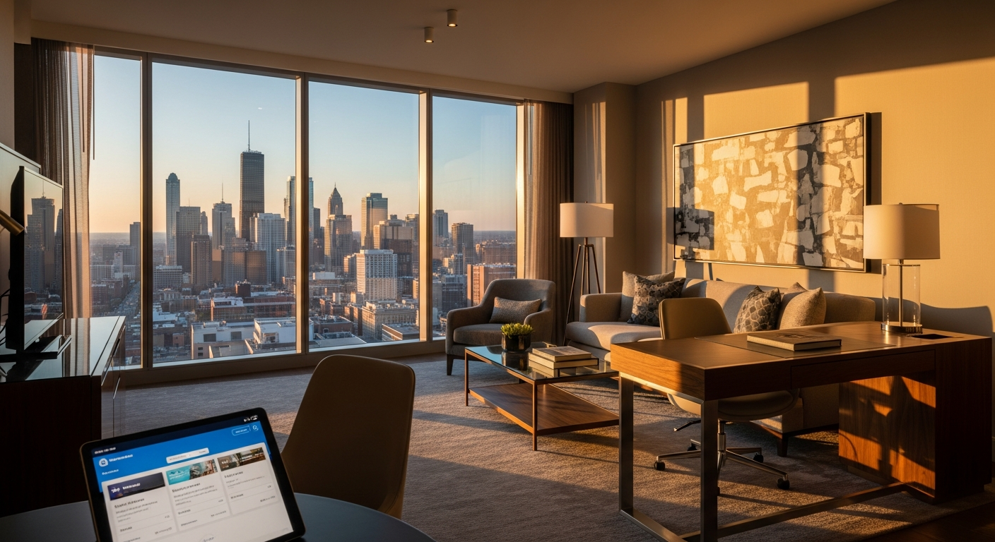 Hotel booking interface on Trip.com showing search filters and pricing options for North American destinations
