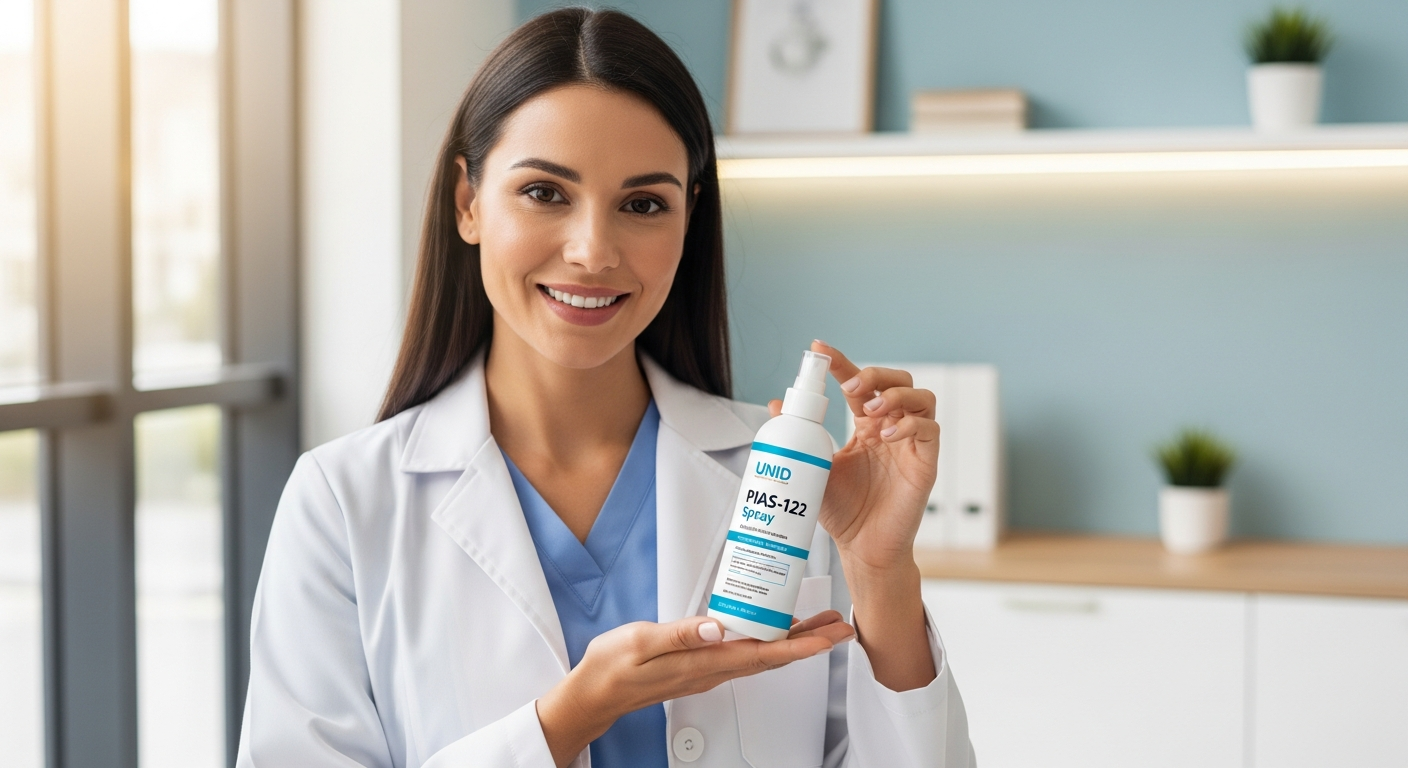 UNID PIAS-122 antibacterial spray bottle with plant-based ingredients and ionic technology formula
