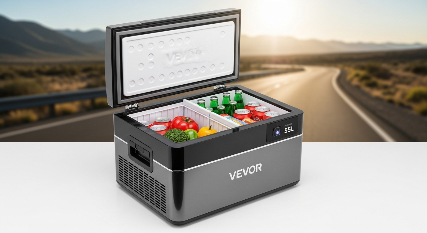 VEVOR 55L Car Fridge Freezer Review: Dual-Zone Cooler