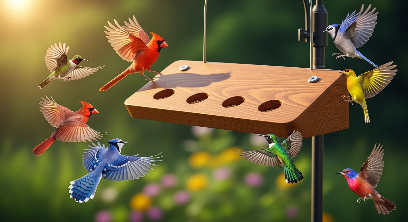 Frøautomat Apollo: 5-Hole Bird Feeder Solution
