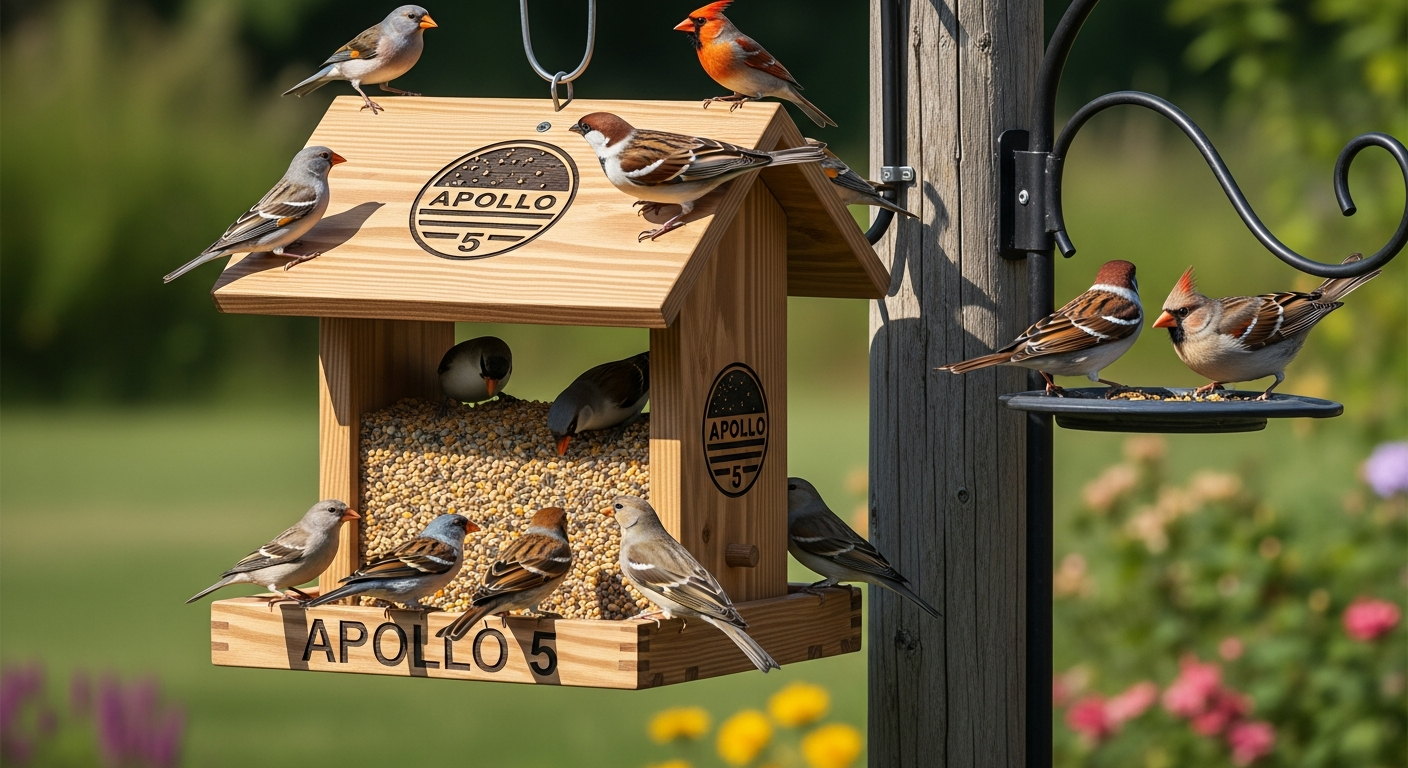 Apollo 5-Opening Bird Seed Feeder Guide