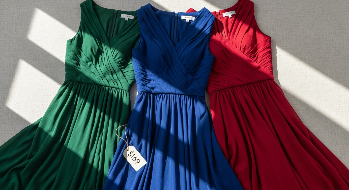 Elegant formal dress on mannequin showcasing premium quality design