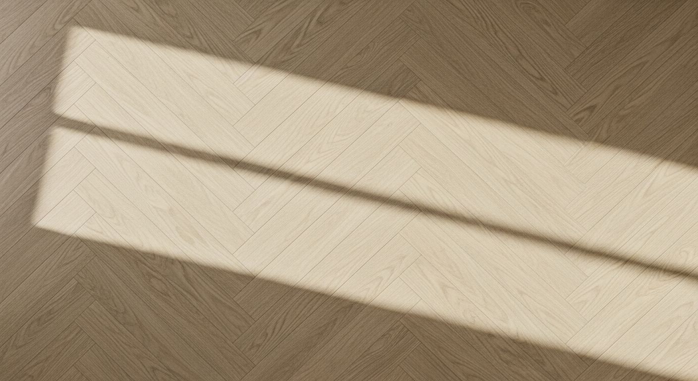Premium brushed white oiled oak parquet flooring with natural grain texture
