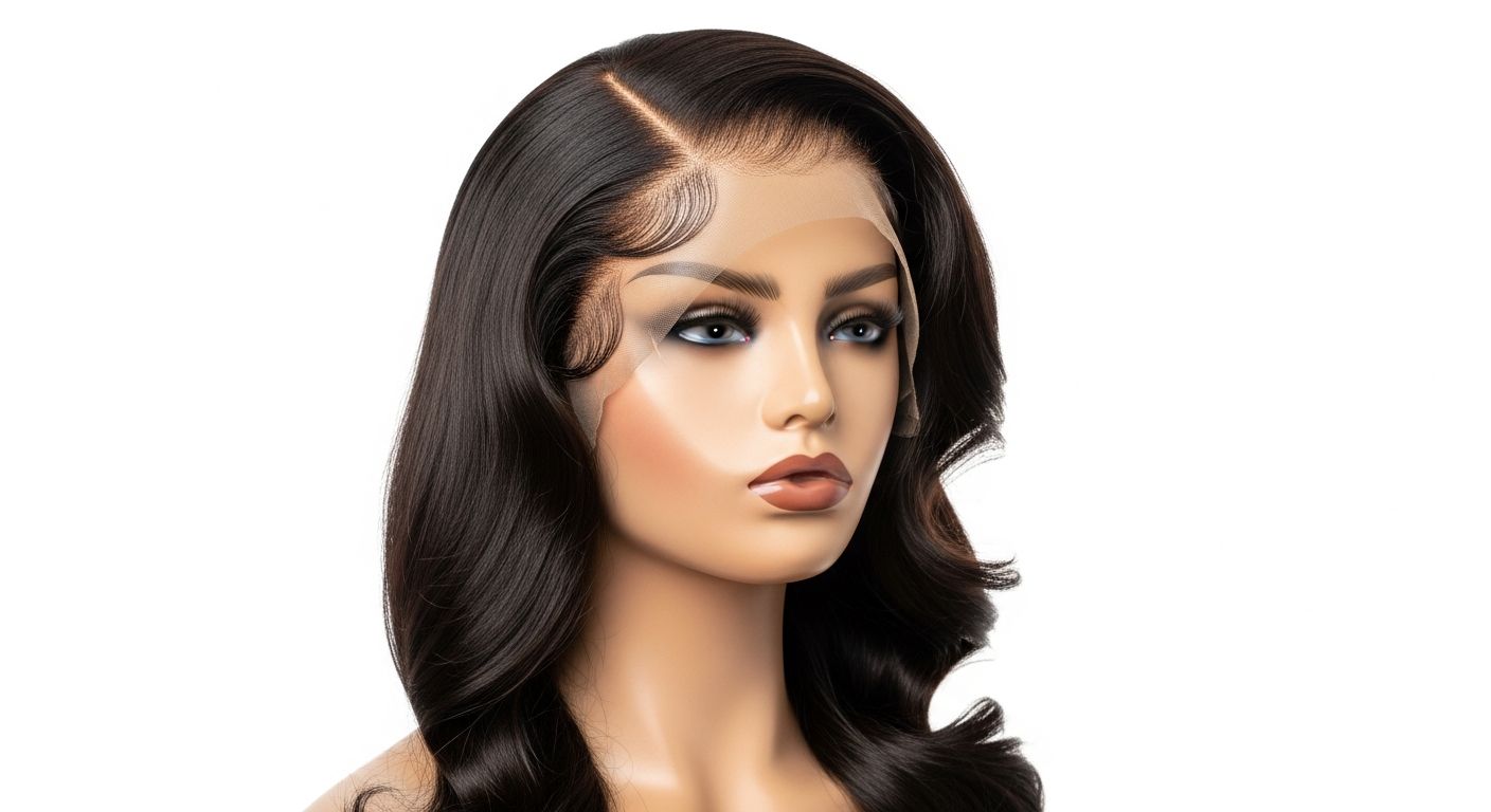 ISEE Hair Wear and Go Glueless HD Lace Wig displayed on mannequin head showing realistic hairline