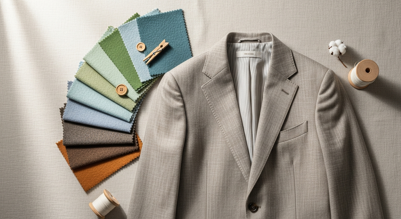More & More tailored blazer in neutral color displayed on professional model