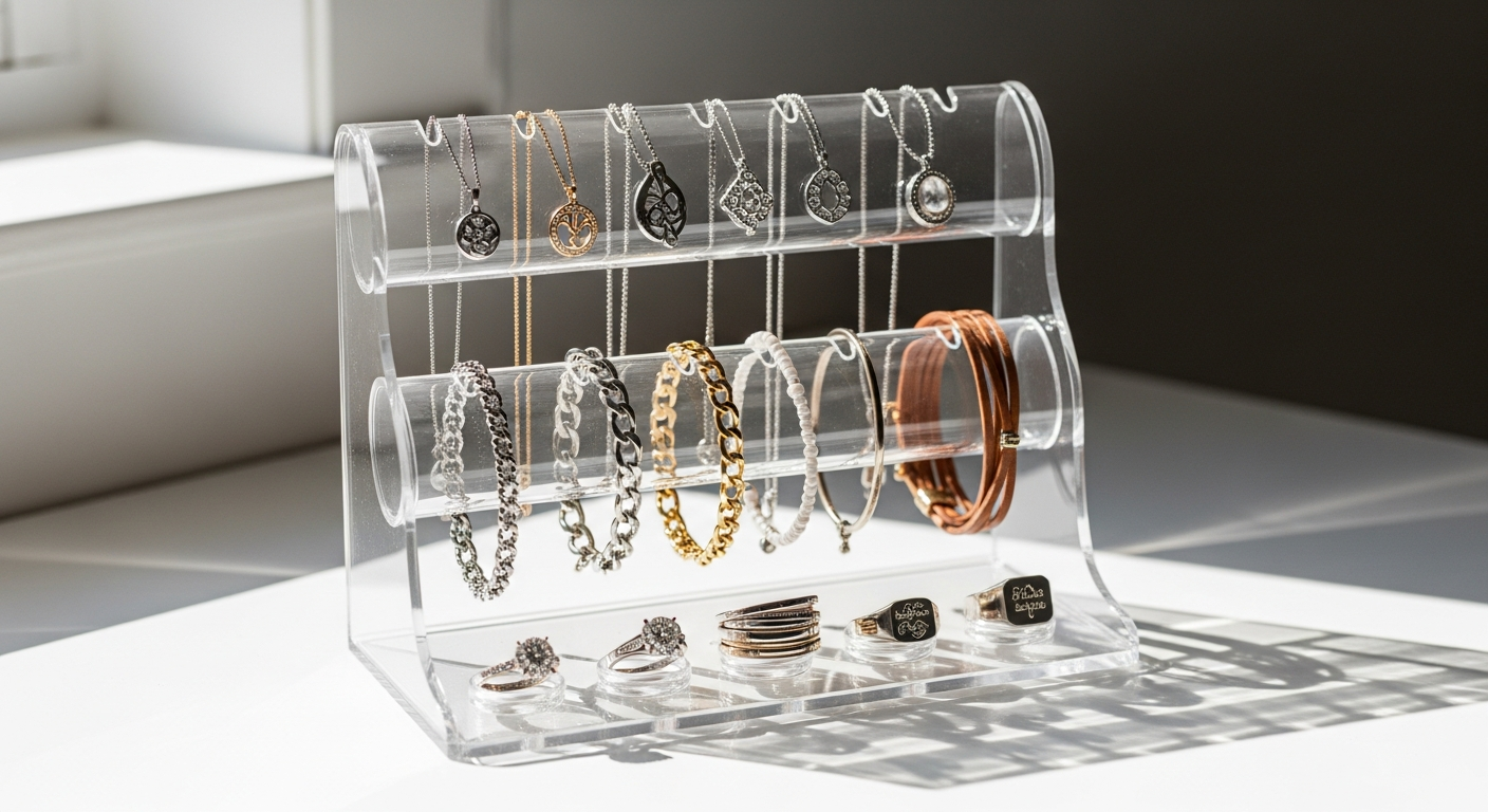 OrnaPegma 3-Tier Acrylic Jewelry Organizer Stand